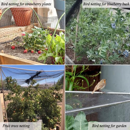 Junflying Bird Netting, 10x10 FT – 1/2" Mesh, Woven Garden Netting - size: 10x10 FT-1/2"