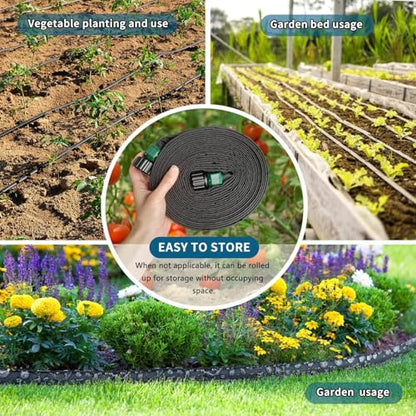 Flat Soaker Hose 25FT 2-Pack for Garden Beds - size: 25FT 2Pack