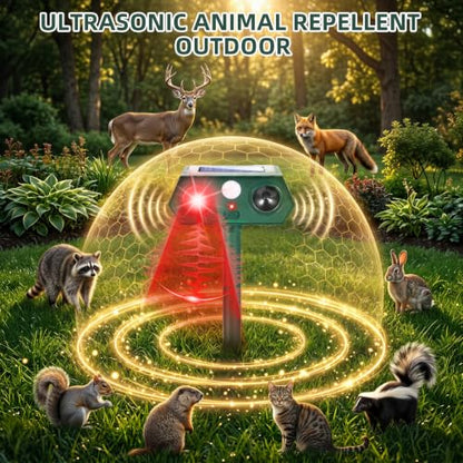 Sonic Fortress Pro Deer Repellent Solar Ultrasonic Animal Repeller