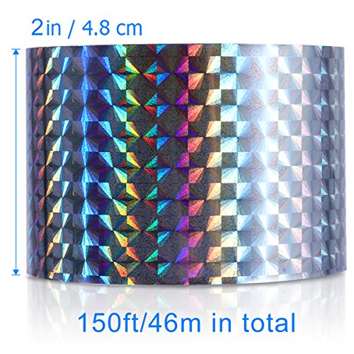 XPCARE Bird Scare Tape, 150ft x 2in Reflective Tape - size: 150ft