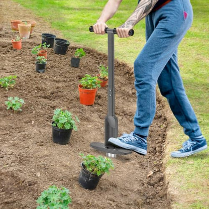 Dolibest Bulb Planter Tool w/Soft Rubber Grip, Grass Plugger Tool w/Stainless Steel Sharp Serrations, pre-Assembled Sod Plugger w/Centre Auto Dump Design for Lawn Planting Bulbs and Grass Repair - color: Black A-3.5'' depth