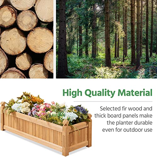 Yaheetech 43.5" Wooden Raised Garden Bed Rectangular Planter Box, 1pcs - size: 43.5'' x 16'' x 14'' (LxWxH)