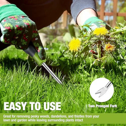 WORKPRO 11.5" Dandelion Weeder Puller Tool with Soft Handle