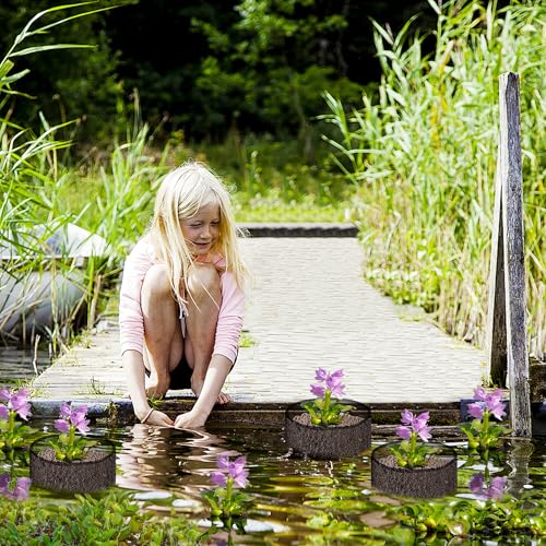 4 Pcs Aquatic Pond Planting Bags, Reusable Mesh Water Garden Pond Plant Pot - color: Black, size: Round