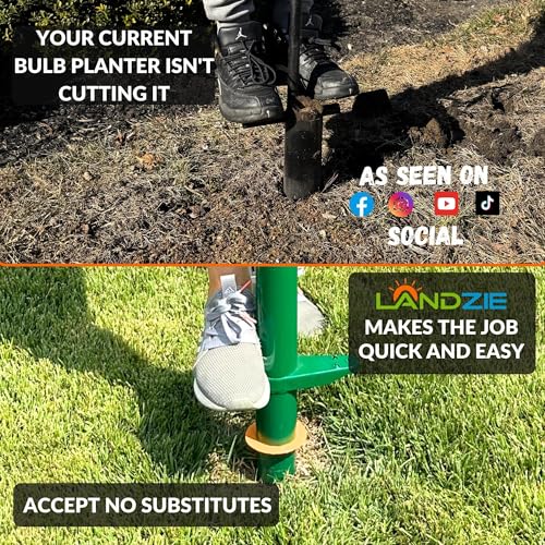 Landzie - Grass Plugger Tool, Manual Sod Cutter & Bulb Planter