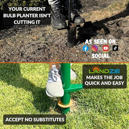 Landzie - Grass Plugger Tool, Manual Sod Cutter & Bulb Planter