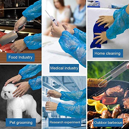 Disposable Arm Sleeves Covers, PeSandy 100pcs Waterproof PE Oversleeves Covers - color: Clear
