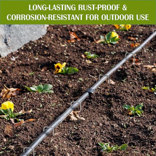 Whonline 200 Pack Landscape Staples 4 Inch, 12 Gauge Garden Staples - color: 4 Inch-200 Pcs