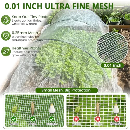 5x10Ft Ultra Fine 0.01 Inch Mesh Garden Netting Tiny Insect Protection - size: 5Ft x 10Ft