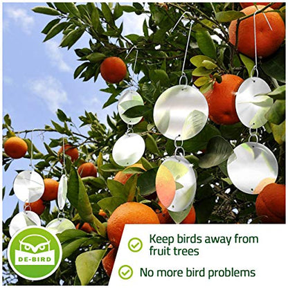 De-Bird Reflective Hanging Discs – Outdoor Reflective Garden Accessories with Swivel Hooks – Reflective Discs for Gardens, Patios, Trees, and Balconies – 8 Pack - size: 8Pack-Repellent Disks