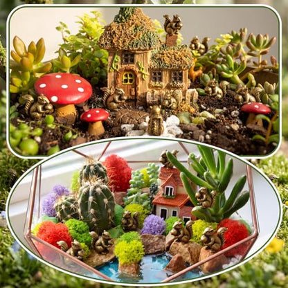 Weysat 50 Pcs Mini Bronze Squirrel Statue, Fall Squirrel Figurine Decor - style: Squirrels
