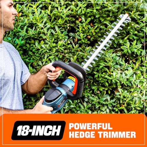 SENIX HTX2-M-0 X2 20 Volt Max* 18-Inch Battery Powered Cordless Hedge Trimmer with Brushless Motor, Double-Sided Dual Action Blades, 3/4" Cutting Capacity, Tool Only, Battery Not Included - size: 18 Inch, style: 20 Volt-Tool Only