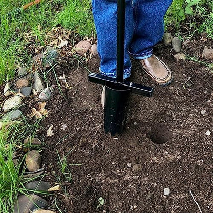 Bulb Planter Long Handle 39" Garden Tool - Walden Perfect Planter with Foot Bar for Tulips, Daffodils, Flowers - Heavy Duty Steel Bulb Transplanter Digger with Depth Markers, No Bending