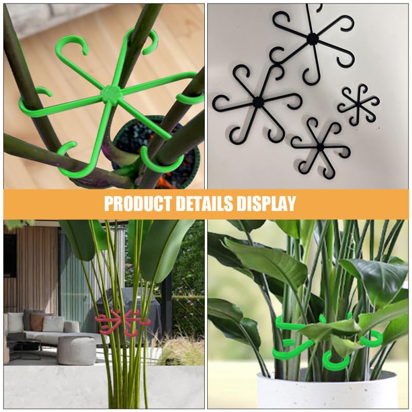 Toyvian 12Pcs Plant Stem Support Holders Floral Support Clips for Climbing Plants Garden Organization Stem Organizer Reusable Holders 5.39X5.39X0.11In