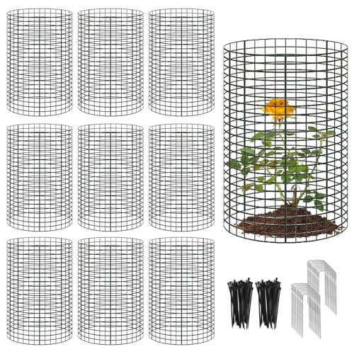 10 Packs Large Wire Plant Protector from Animals - 24'' x 12'' Metal Mesh Plant Cage Covers - Chicken Wire Cloche, Sturdy Garden Bunny Barricades Chicken Wire Cloche fto Keep Animals Out - size: 30 pcs