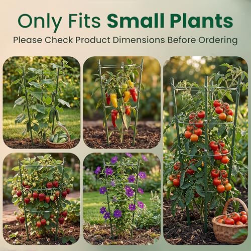 4 pcs 18" Round Tomato Cages for Garden - Metal Small Tomato Cages for Pots