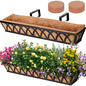 36" Hanging Window Box Basket w/Coco Liner, Black, 2 Pack - color: Black-set 2, size: 36IN Style A