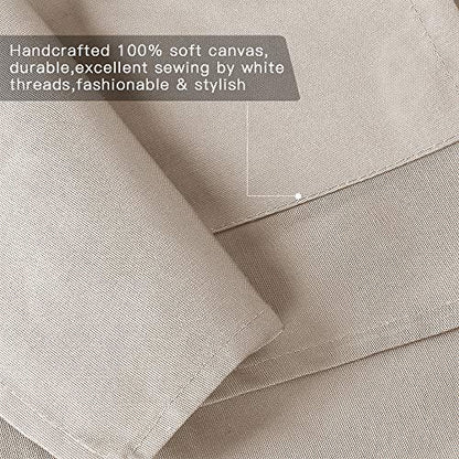 Crossback Apron with Pockets, Apron with Adjustable Straps - color: Beige