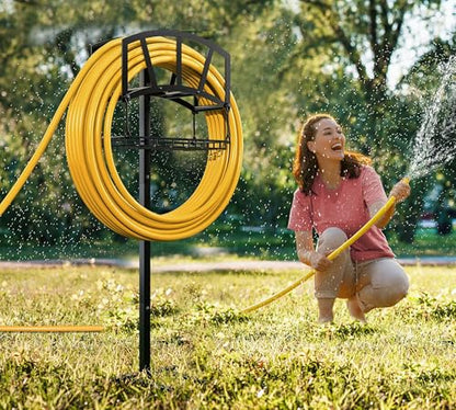 Fire Beauty Freestanding Steel Garden Hose Holder for Yard Lawn Outdoor - style: Noble design
