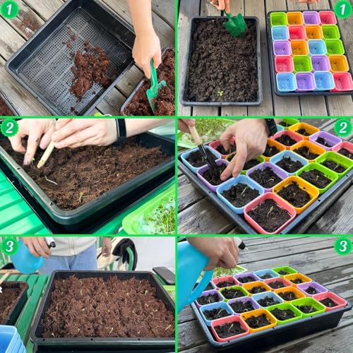 BeGrit Soil Blocking Trays 15x12 inch Seed Starter Trays 5 Pack Mesh Trays for Seedling, Microgreen, Soil Blocks, Wheatgrass - size: 15x12in 5-Pack
