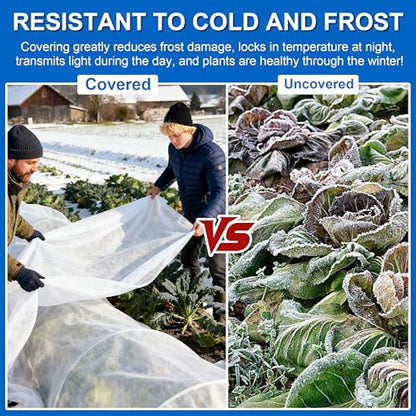 Plant Covers Freeze Protection, 10 * 40FT 1.1 oz/yd² Large Thick Frost Blankets for Outdoor Plants in Winter, Floating Row Cover for Vegetable Garden, Frost Cloth Plant Freeze Protection