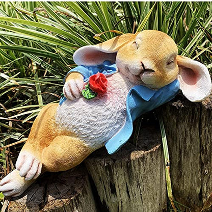 iRonrain Garden Statues Rabbit, Fantasy Bunny Outdoor Art Décor