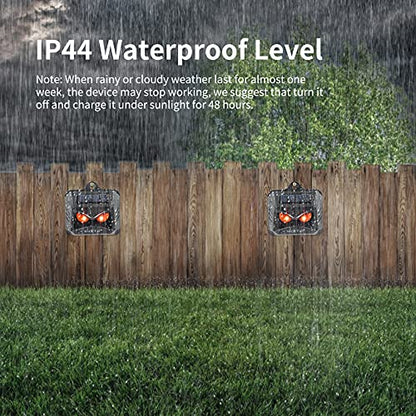 MAGIC CAT 4 Pack Solar Animal Repeller Outdoor, 2024 Nocturnal Animal Predator Deterrent with Red Lights, Waterproof Skunk Deer Coyote Raccoon Squirrel Cat Repellent for Garden Yard Farm Chicken Coop