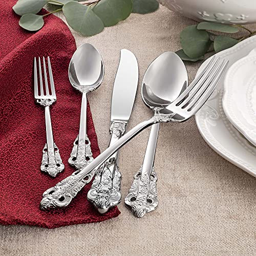 KEAWELL Luxury 4-Piece 18/10 Stainless Steel Dinner Fork Set (Silver) - color: Silver