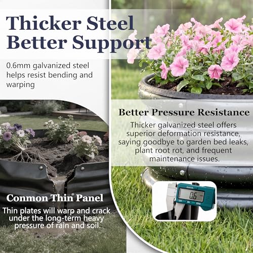 Round Raised Garden Bed, 3 Pack, 2 x 2 x 1 Ft, Black - color: Jett Black