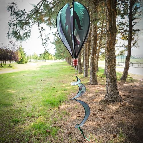 In the Breeze 0975 — Sasquatch 6-Panel Hot Air Balloon — Bigfoot Wind Spinner with Tail for Yards and Gardens… - color: Sasquatch