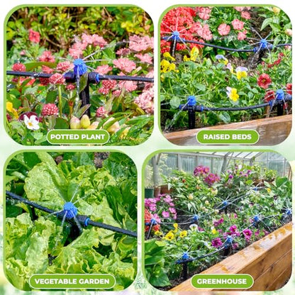 HIRALIY 100FT Automatic Drip Irrigation Kit with Timer - size: 100FT