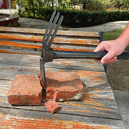 ZOG Garden Big Hand Digger and Hoe Combo Garden Tool,Heavy Duty Hand Tiller,Garden Hoe,Cultivator,Non-Slip Handle & Anti-Rust Head is The Perfect Dual Headed Weeding Tool.(Big)