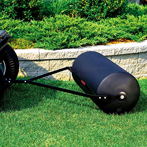 Brinly 42 Gallon 390 lb. Tow-Behind Poly Lawn Roller, 18 by 36" -Flat Black - color: Flat Black