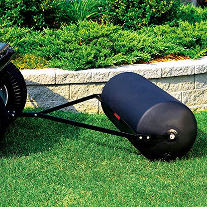 Brinly 42 Gallon 390 lb. Tow-Behind Poly Lawn Roller, 18 by 36" -Flat Black - color: Flat Black