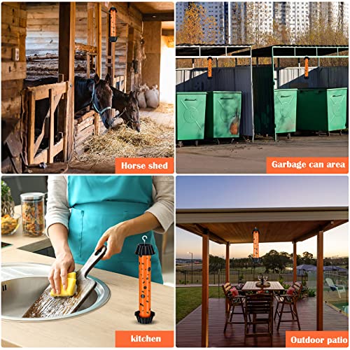 Qualirey 12 Pcs Sticky Fly Trap Indoor Outdoor with Hanging Hook - color: Orange, Black