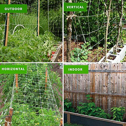Tcamp Heavy-Duty Polyester Plant Trellis Netting 5 x 15ft (1 Pack) - size: 6" Mesh (5*15Ft)