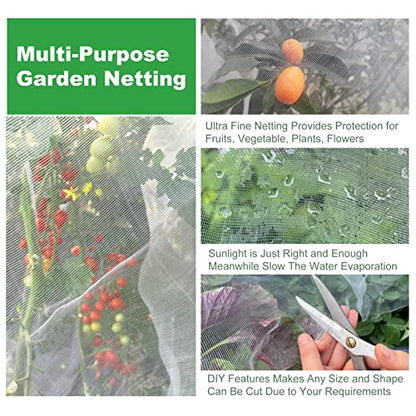 Garden Netting 10x33ft - Ultra Fine Mesh Insect Bug Screen Barrier - size: 10'x33'