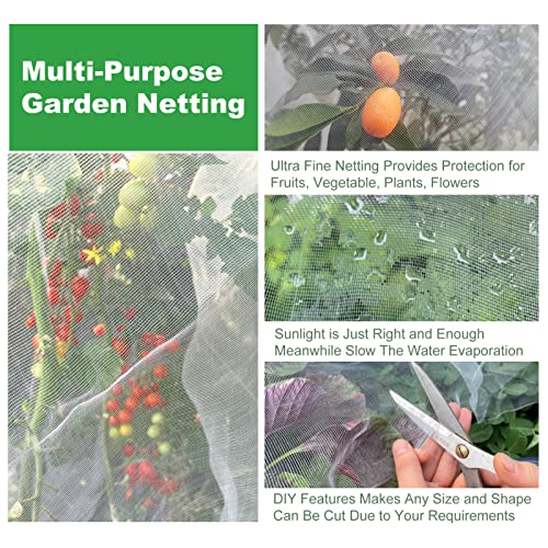 Garden Netting 4x10ft for Plants - Ultra Fine Mesh Bug Insect Barrier - size: 4'x10'