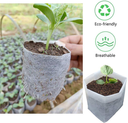 200Pcs Nursery Growing Bags, 5.8"x5" Small Grow Bag for Plants, Fabric Plant pots, Potato, Flower, Tomato Solid Seed Starter - size: 200pcs 5.8"x5"