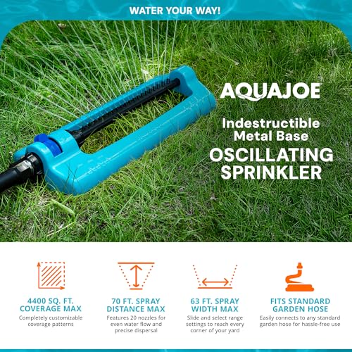 Aqua Joe Oscillating Lawn Sprinkler, 4400 Sq Ft, 3 Pack, SJI-OMS20