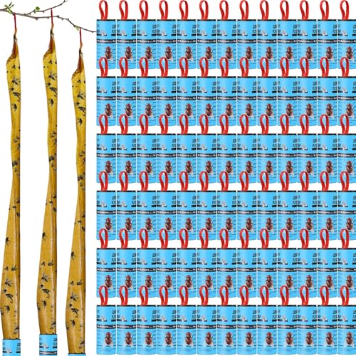 Qualirey 80 Pack Fly Strips Sticky Hanging Indoor Outdoor,Light Blue - color: Light Blue