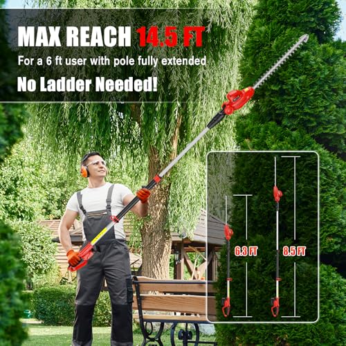 Cordless Pole Hedge Trimmer Compatible with Milwaukee M18 Battery,Tool Only