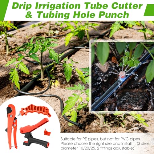 Drip Irrigation Tubing Cutter Hole Punch Tool for PE Pipe 16 20mm, Orange - color: Orange