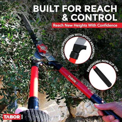 TABOR TOOLS B620A Hedge Shears with Wavy Blade for Trimming Borders, Boxwood, and Bushes, Manual Hedge Clippers with Comfort Grip Handles. - style: Classic