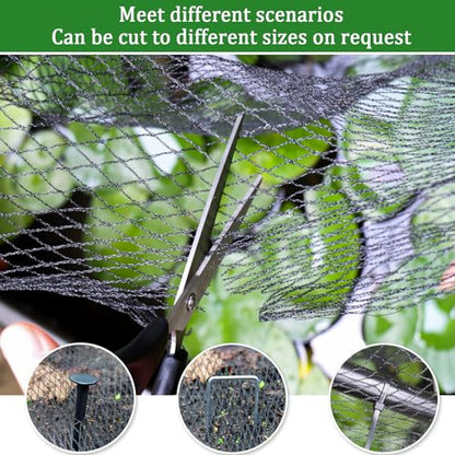 8 X 100 Ft Garden Netting, 5/8in Mesh Heavy Duty Bird Netting for Vegetable, Fruit Trees, Blueberry Bush Protection, Reusable Poultry Netting Against Birds, Deer, Rabbit and Cat, Chicken Coop Net - size: 8 X 100 Ft