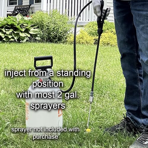 Dandelion Weeder Tool-Manual Weeder, Hand Weeder/Puller Alternative- Dandelion Illimination-Inject Root with Vinegar- Attach to Garden Sprayer-No Digging, Pulling, No Holes to Repair-Patent Pending