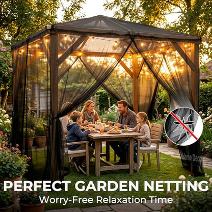 Mosquito Netting for Garden, 39 x 10 Ft Fine Mesh Plant Protection, Black - size: 39x10 FT