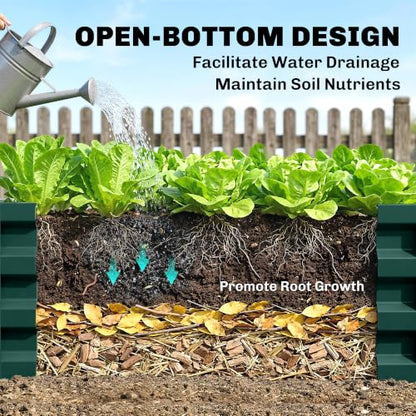 Outsunny 4' x 2' x 1' Galvanized Raised Garden Bed, Green - color: Green