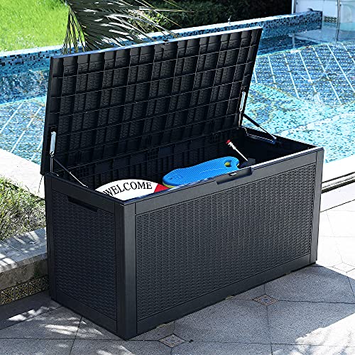 YITAHOME 100 Gallon Large Deck Box - color: Black