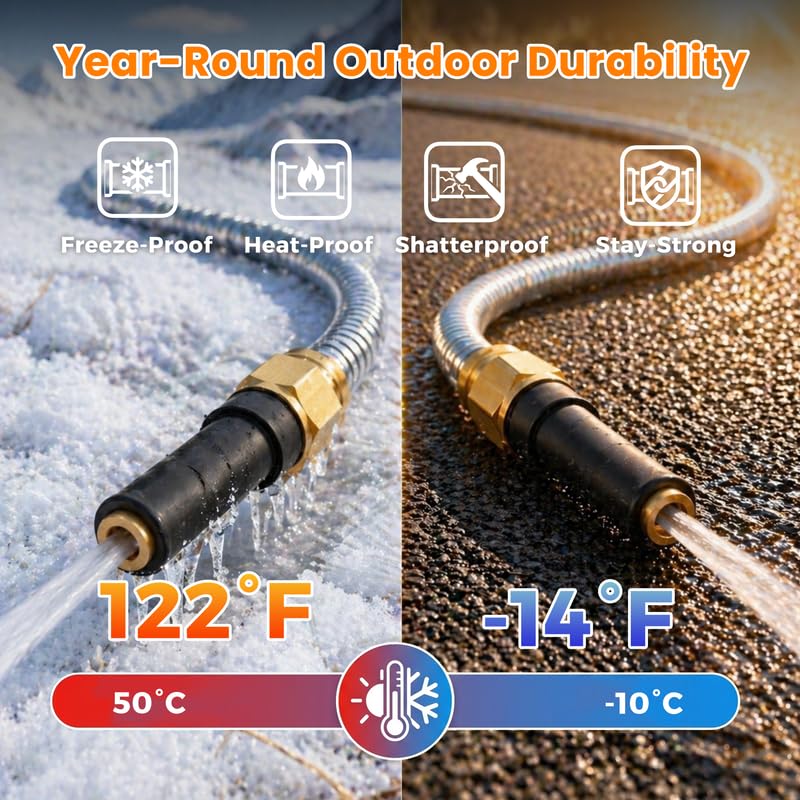 Rosy Earth 200 FT Garden Hose Expandable, 304 Stainless Steel Water Hose - size: 200FT